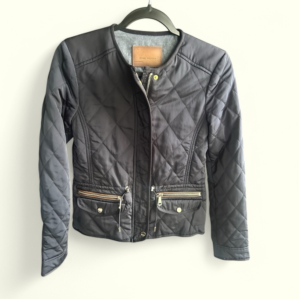 Zara Women’s Quilted Blue Jacket